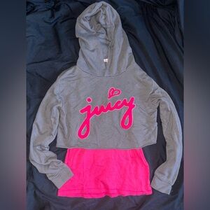 Juicy Couture Charcoal and Pink Hooded Sweatshirt